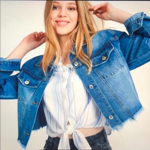 Jackets & Blazers - Love tree Denim jean crop jacket
